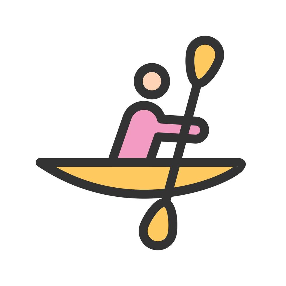 Kayak Filled Line Icon vector