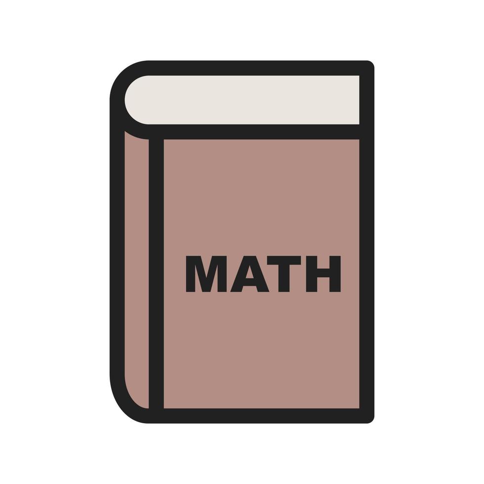 libro de matemáticas ii icono de línea llena vector