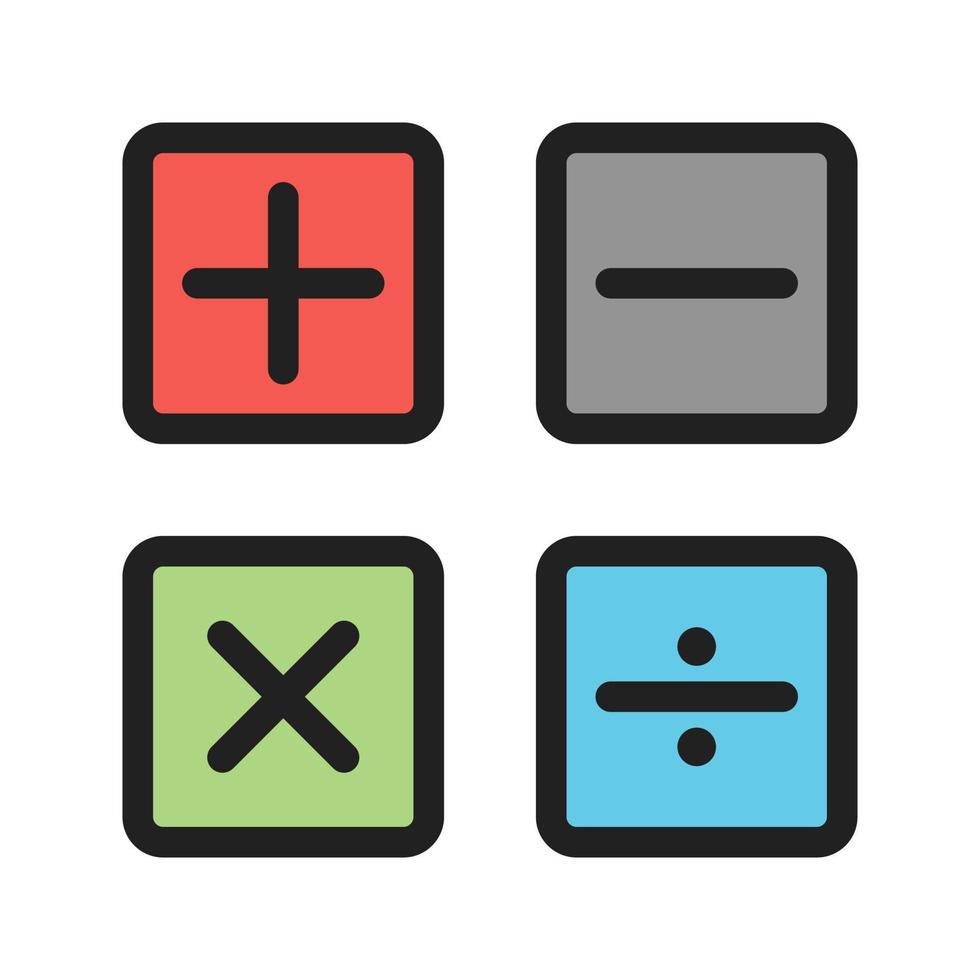 Math Symbols II Filled Line Icon vector