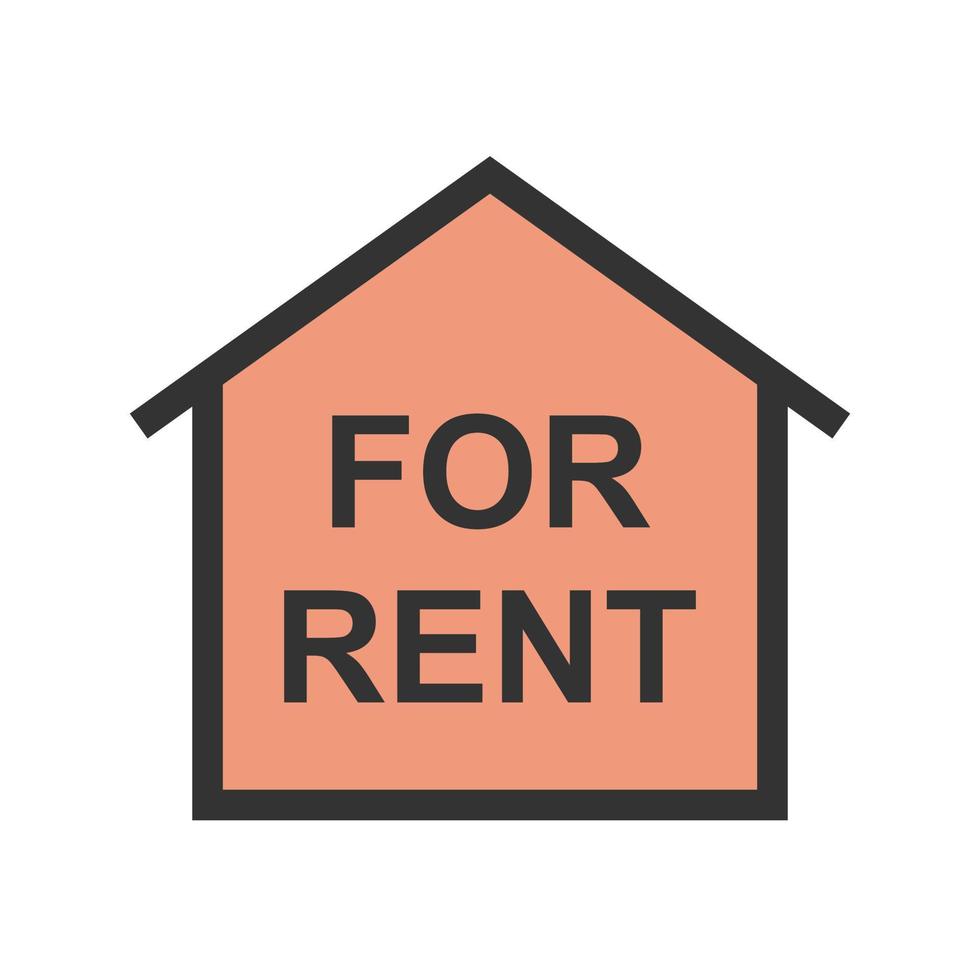 For Rent House Filled Line Icon vector