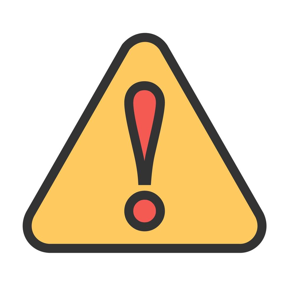 Warning Sign Filled Line Icon vector