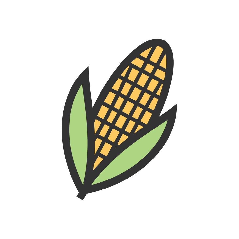 Corn Filled Line Icon vector