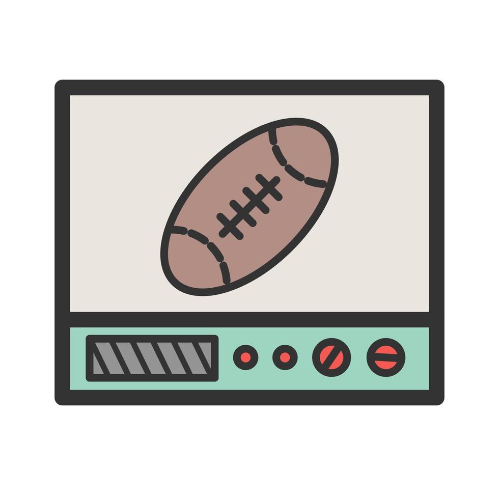 icono de línea llena de partido de rugby vector