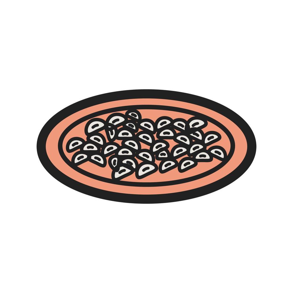Gnocchi Filled Line Icon vector