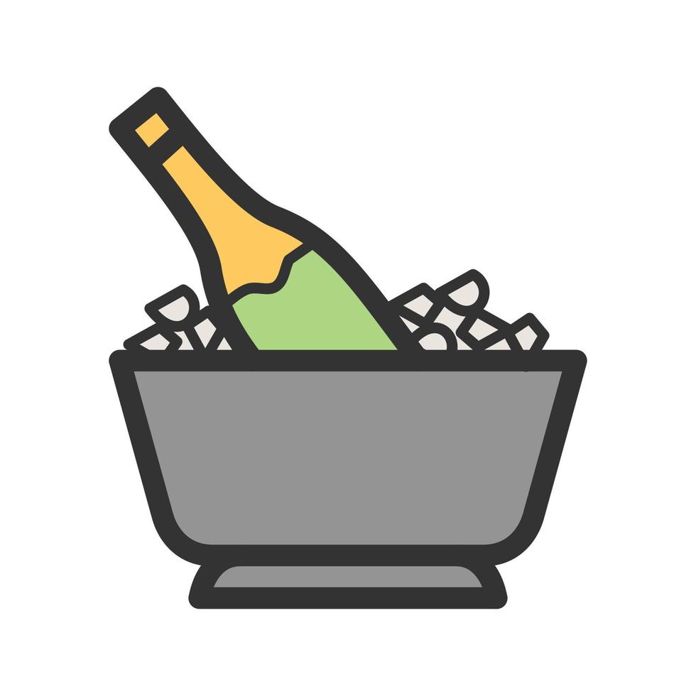 Champagne Bottle Filled Line Icon vector