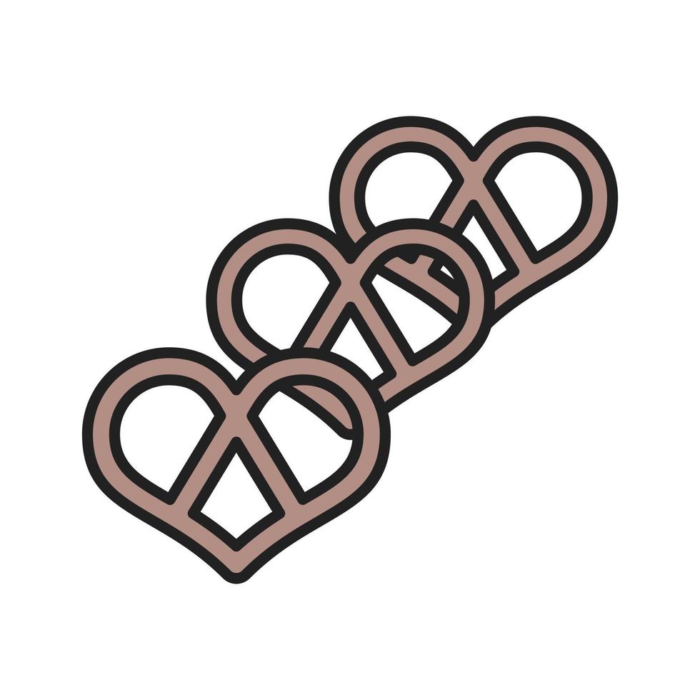Pretzels Filled Line Icon vector