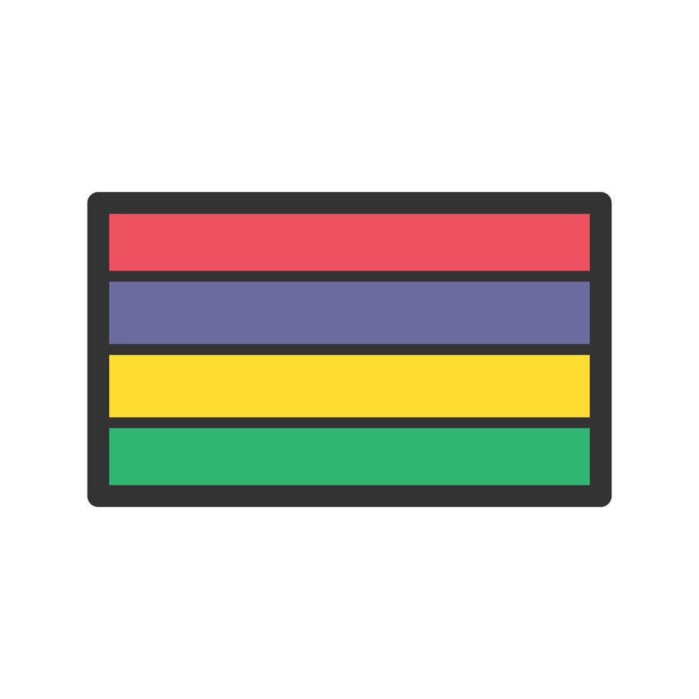 Mauritius Filled Line Icon vector