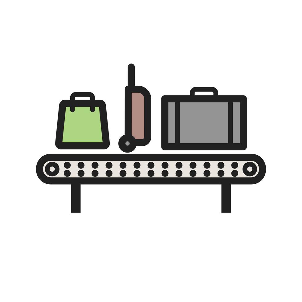 Luggage Carousel Filled Line Icon vector