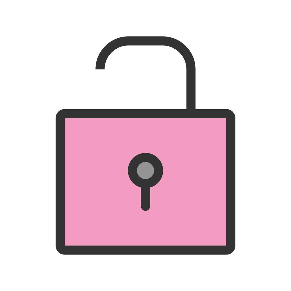 Open Lock I Filled Line Icon vector