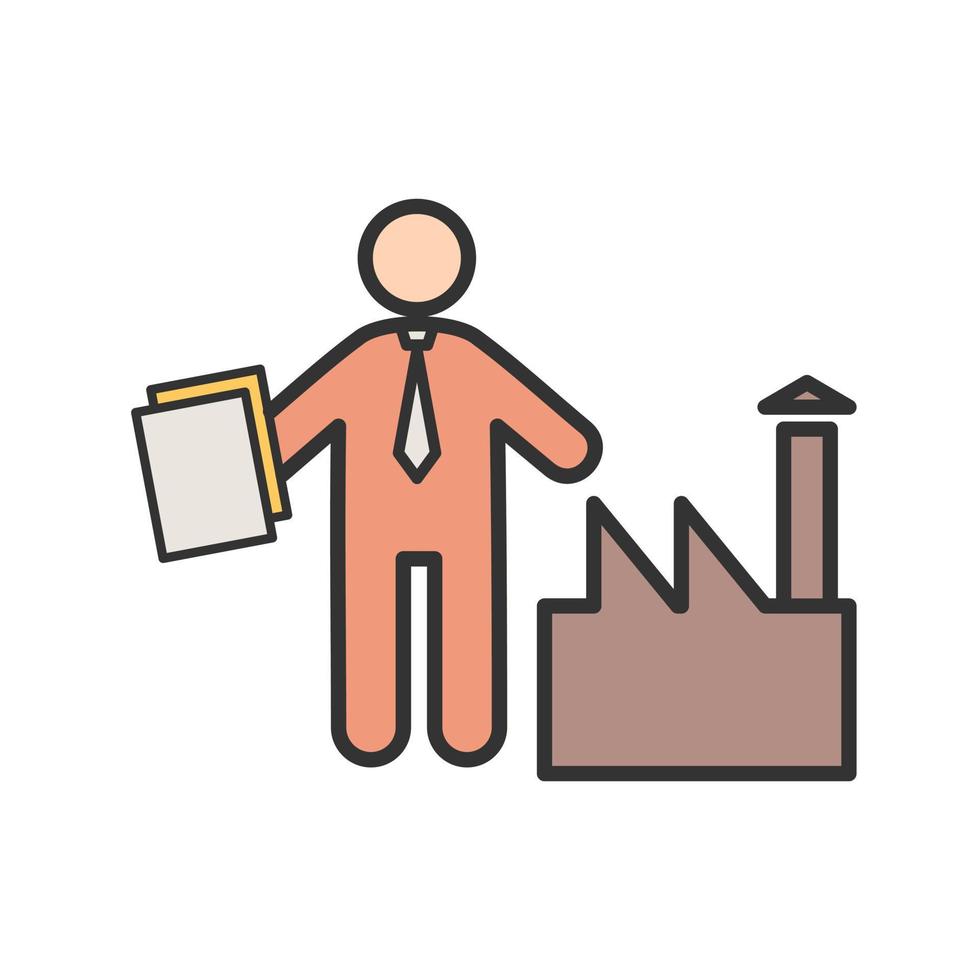 Industry Worker Filled Line Icon vector