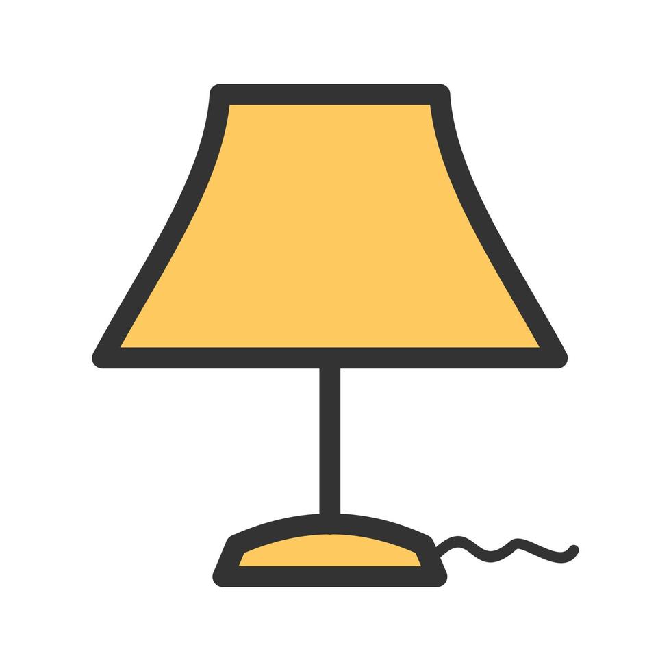 Table Lamp Filled Line Icon vector