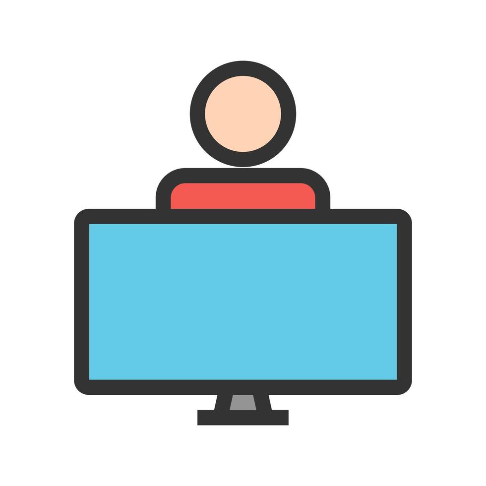 Studying on System I Filled Line Icon vector