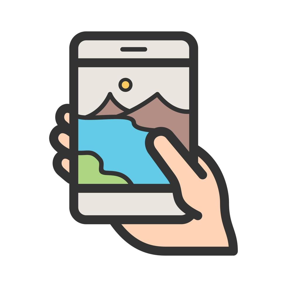 Taking Pictures Filled Line Icon vector