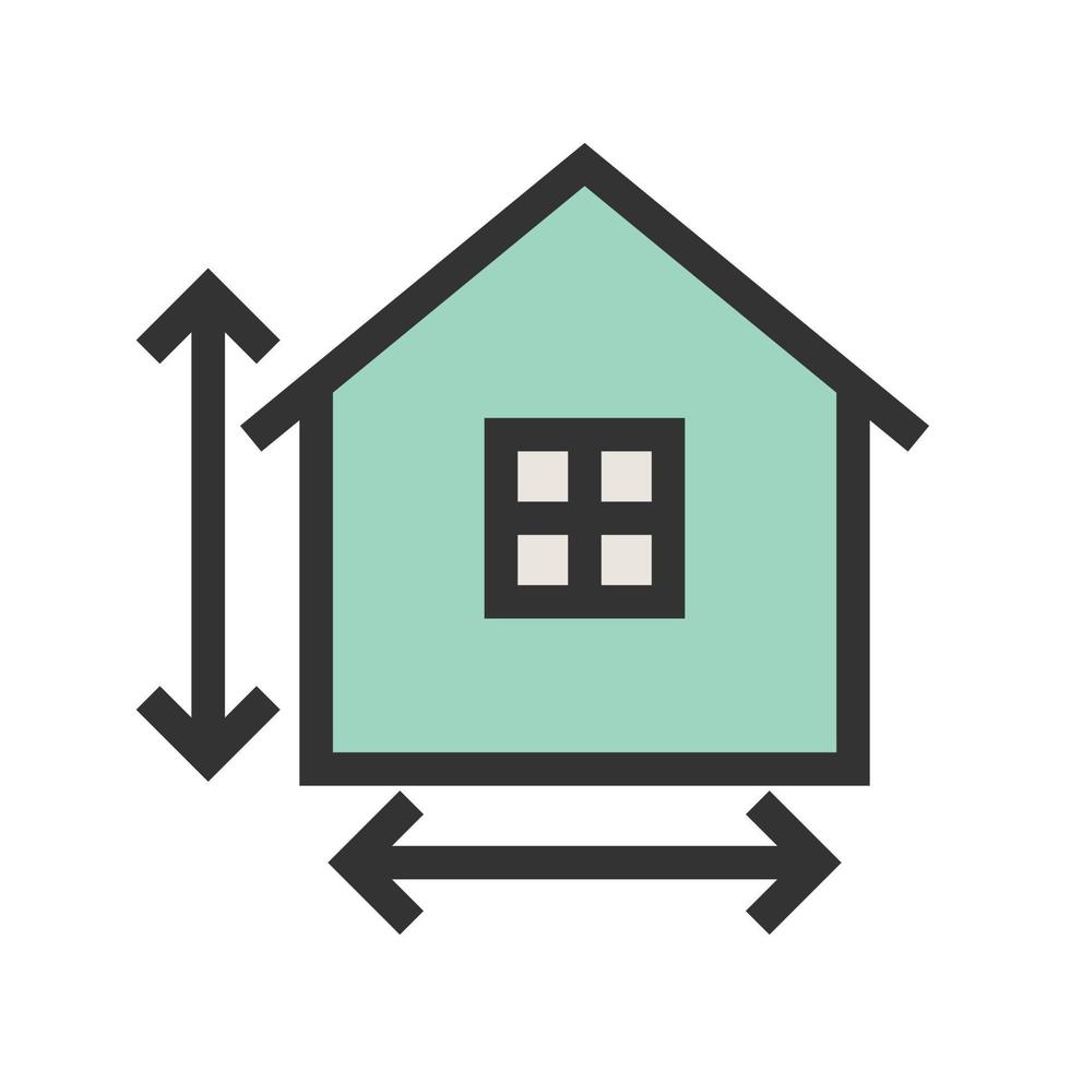 House Measurements Filled Line Icon vector