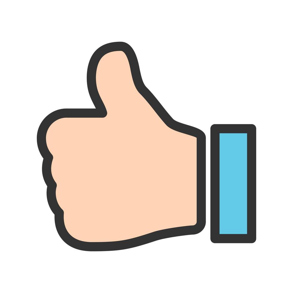 Thumbs Up Filled Line Icon vector