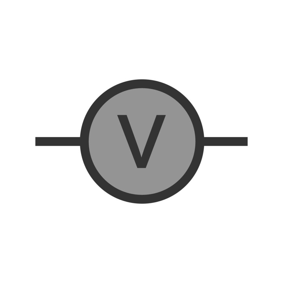 icono de línea llena de voltímetro vector
