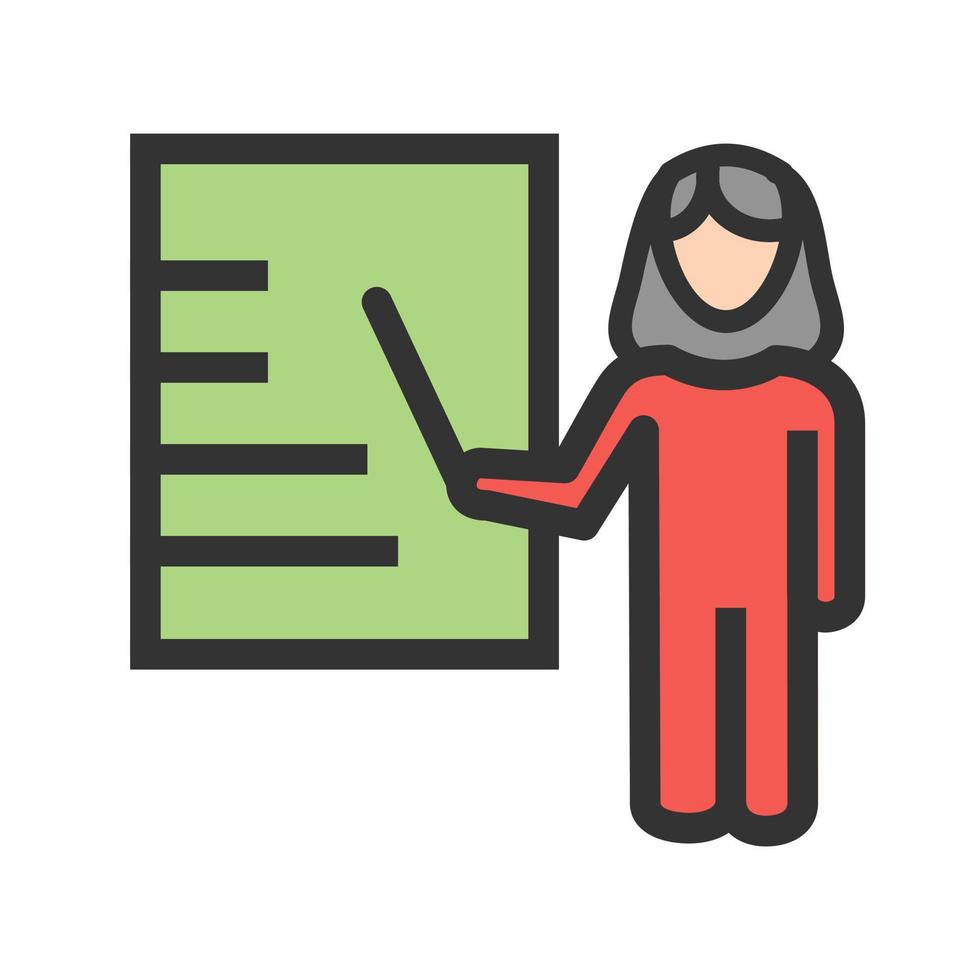 Female Presenter I Filled Line Icon vector