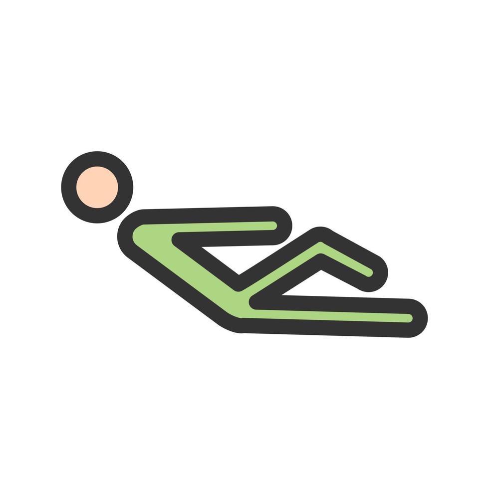 Sitting and Stretching Filled Line Icon vector