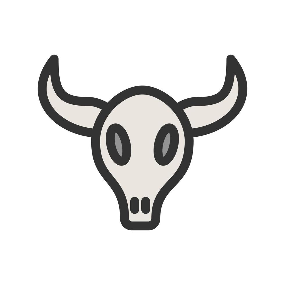 Bull Horns Filled Line Icon vector
