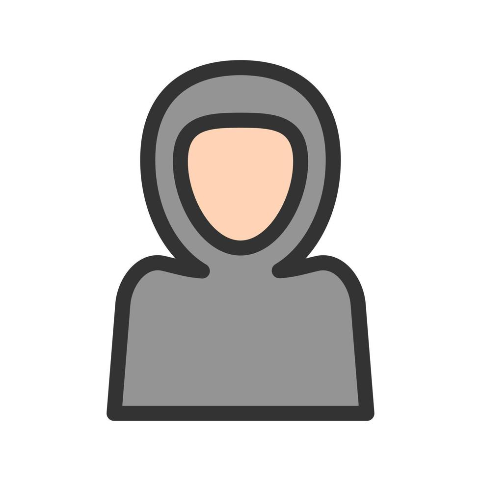 Islamic Woman Filled Line Icon vector
