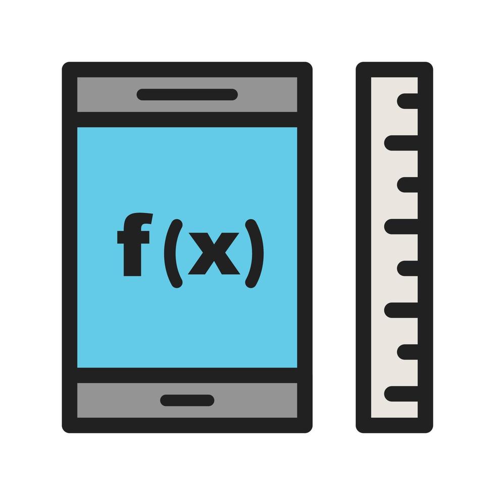 Solve Function Filled Line Icon vector