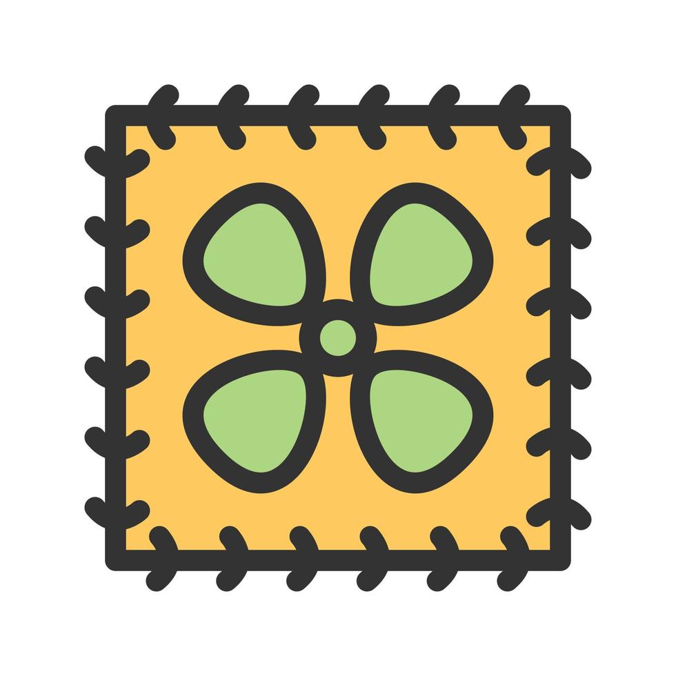 Embroidered Pattern Filled Line Icon vector