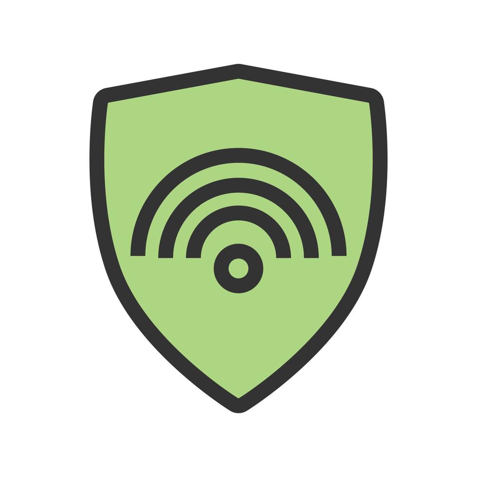 Protected Wifi Filled Line Icon vector