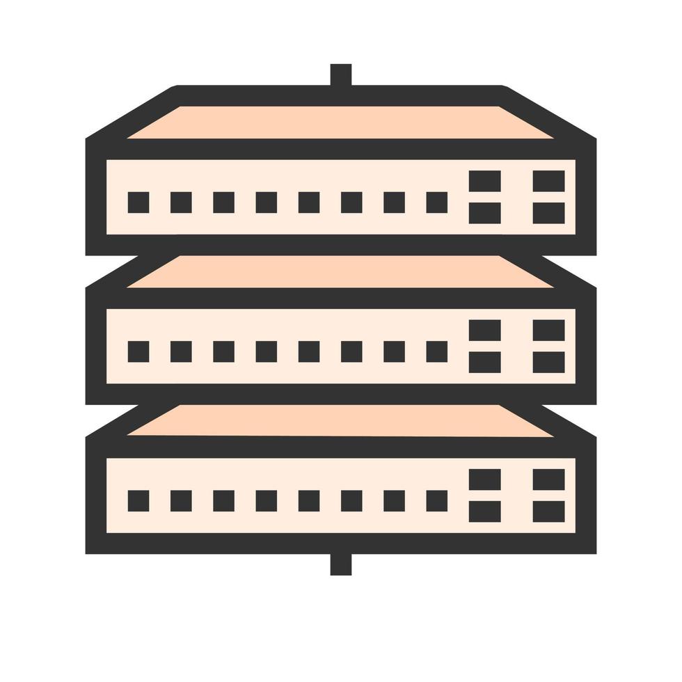 Network Switch Filled Line Icon vector