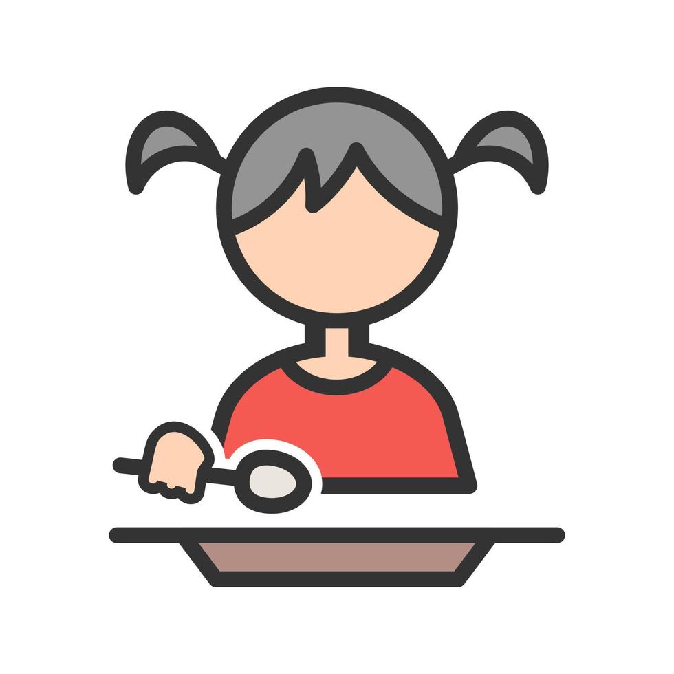 Eating Food Filled Line Icon vector