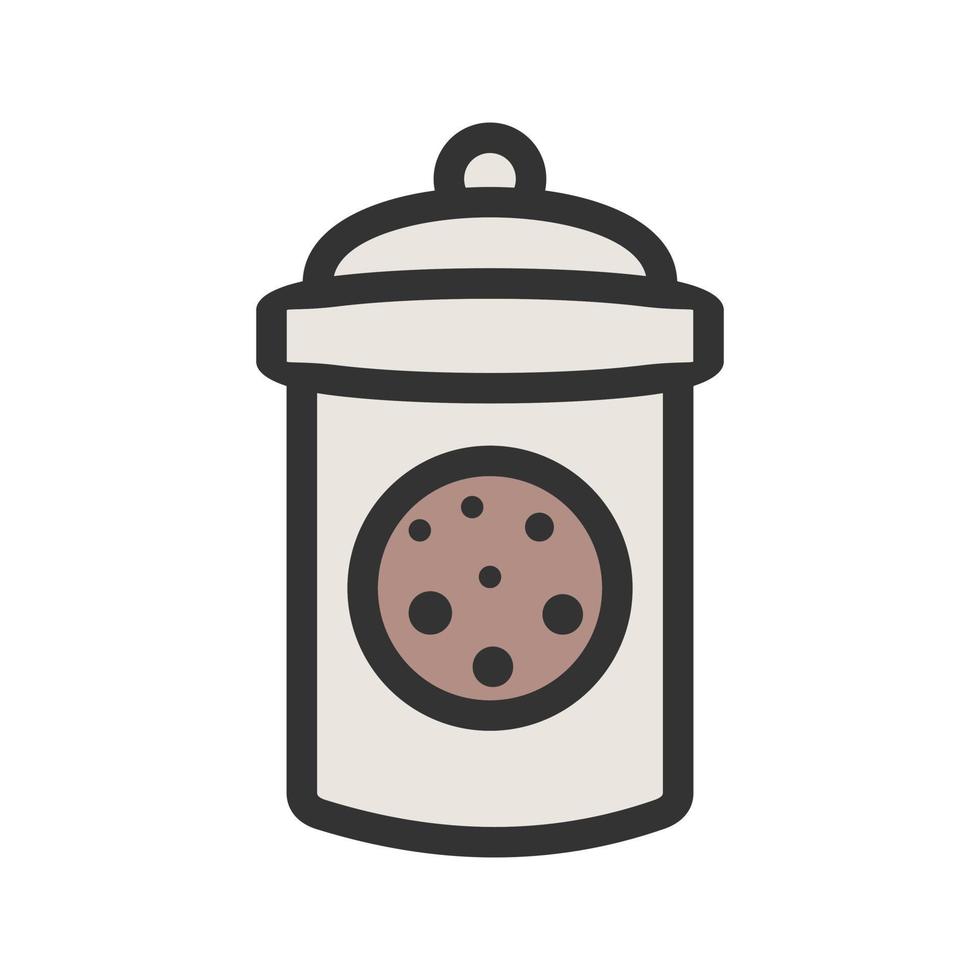 icono de línea llena de tarro de galletas vector