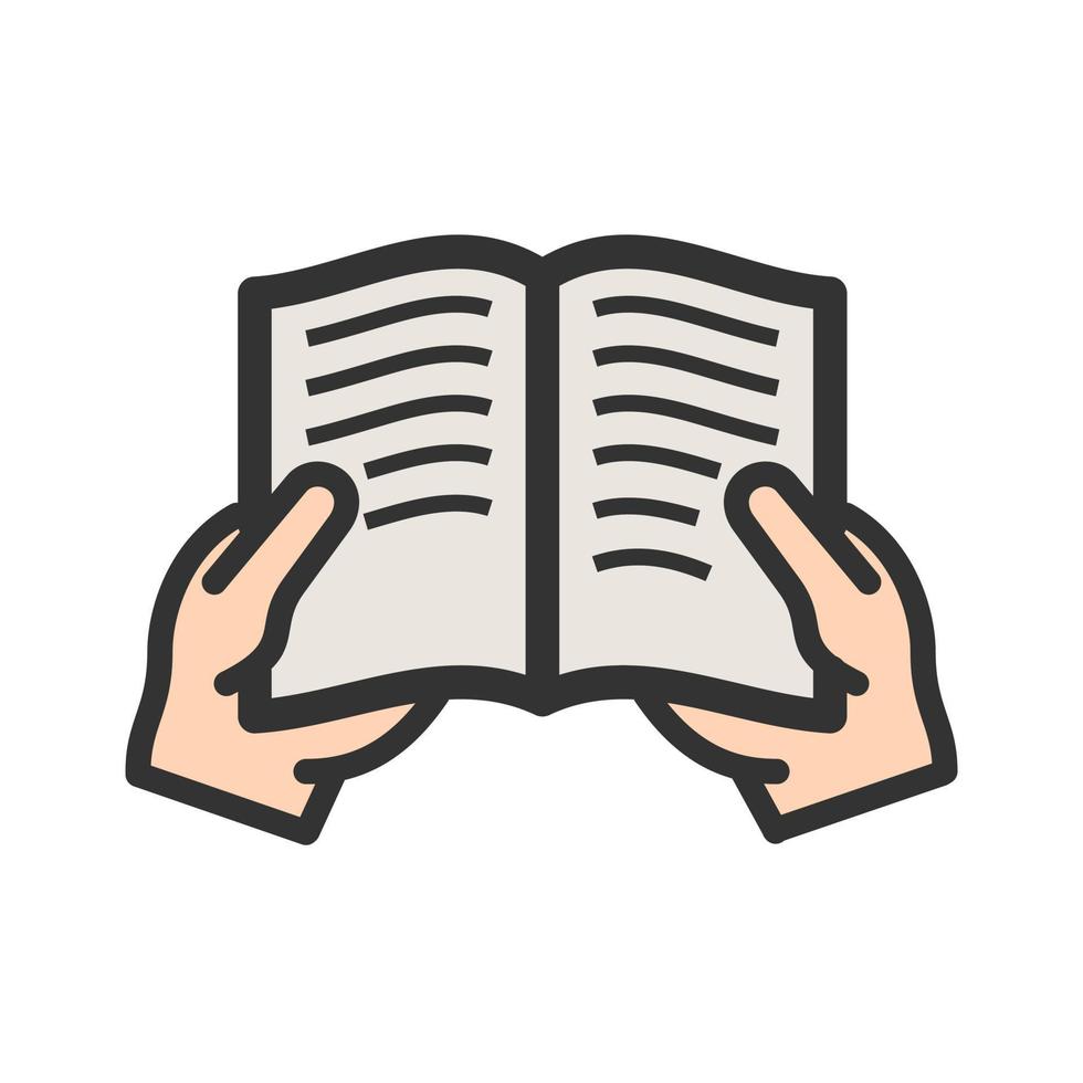 Holding Book Filled Line Icon vector