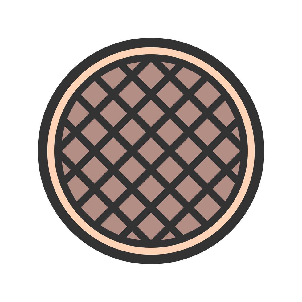 Waffle Filled Line Icon vector