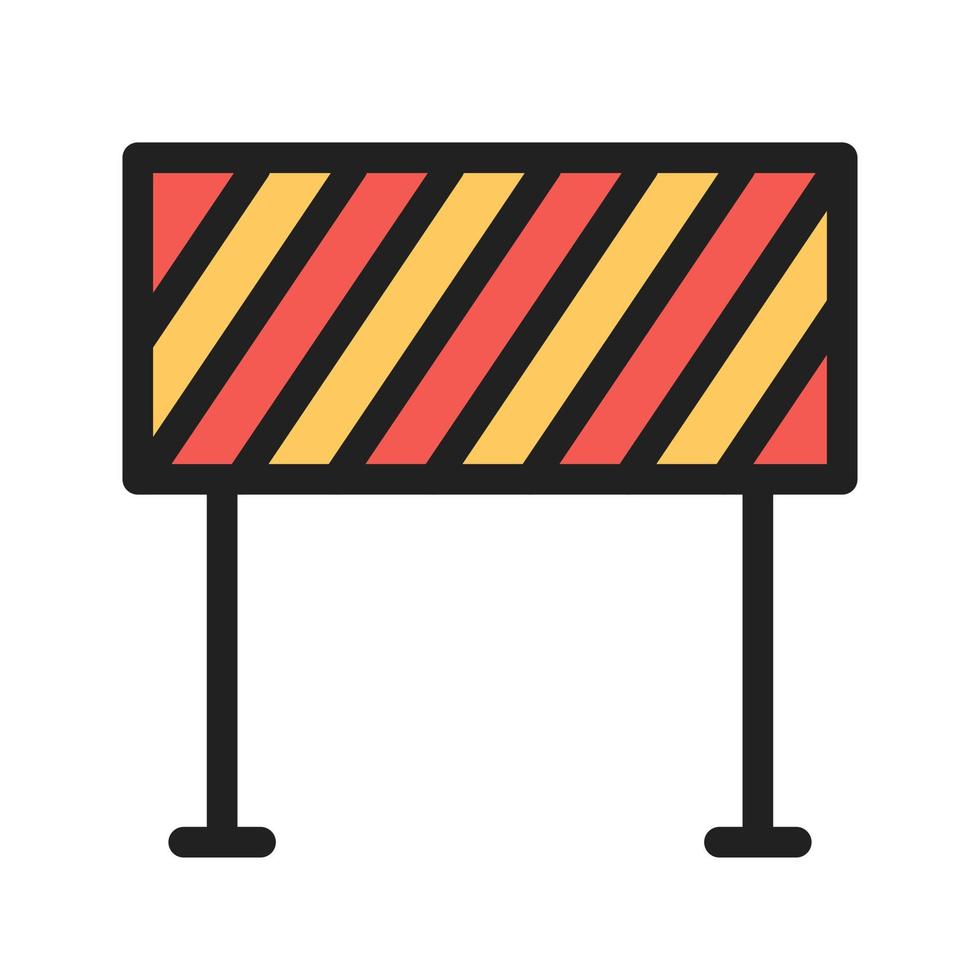 Barrier Filled Line Icon vector