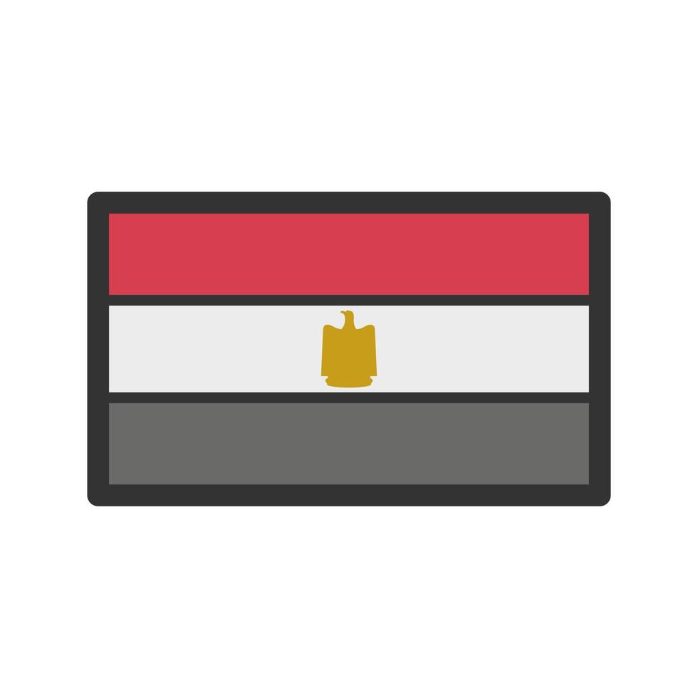 icono de línea llena de egipto vector