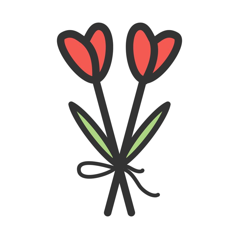 Bouquet Filled Line Icon vector