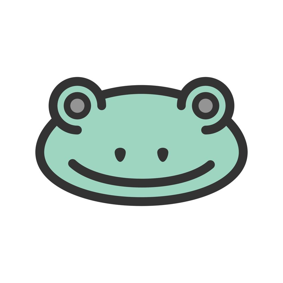 Frog Face Filled Line Icon vector