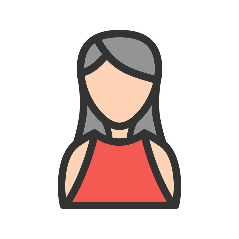 Elegant Lady in Dress Filled Line Icon vector