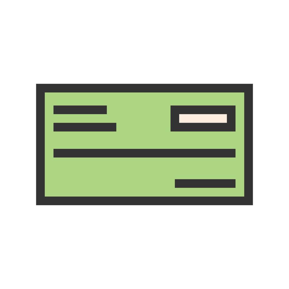 Cheque Filled Line Icon vector