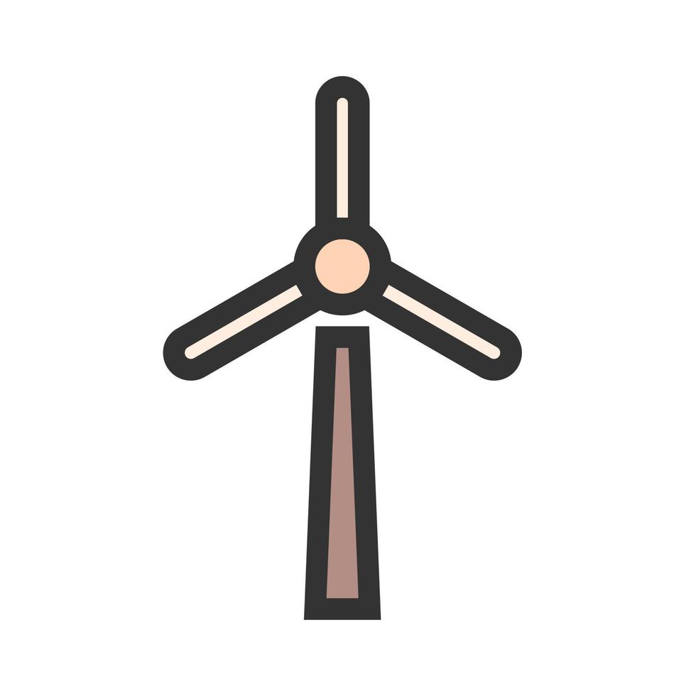 Windmill Filled Line Icon vector