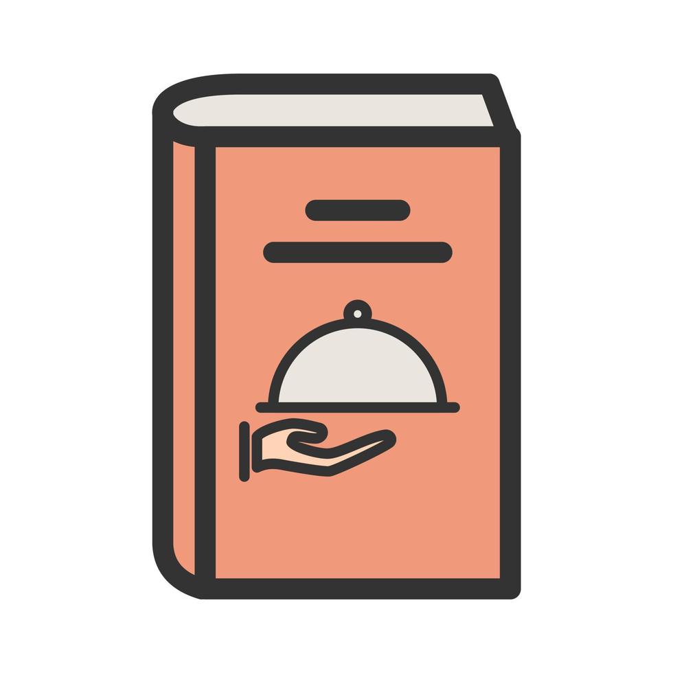 Recipes Book I Filled Line Icon vector