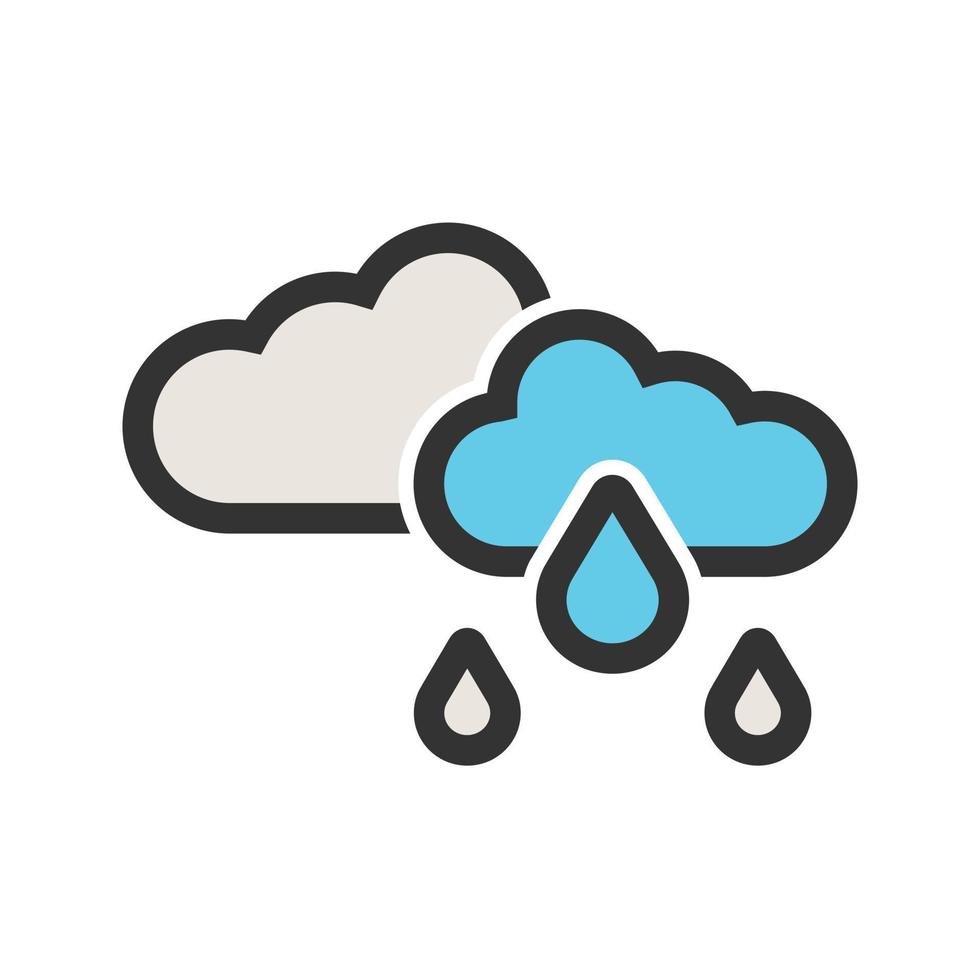 Light Rain Filled Line Icon vector