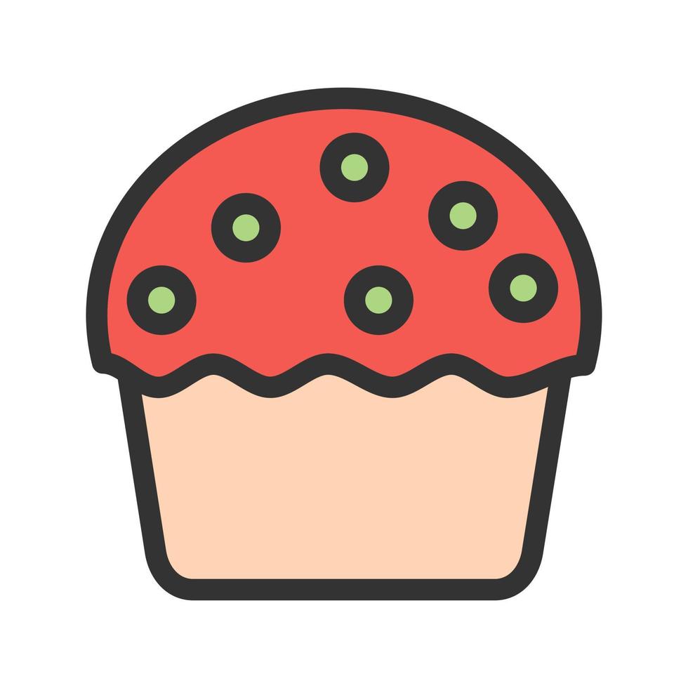 Cream Muffin Filled Line Icon vector