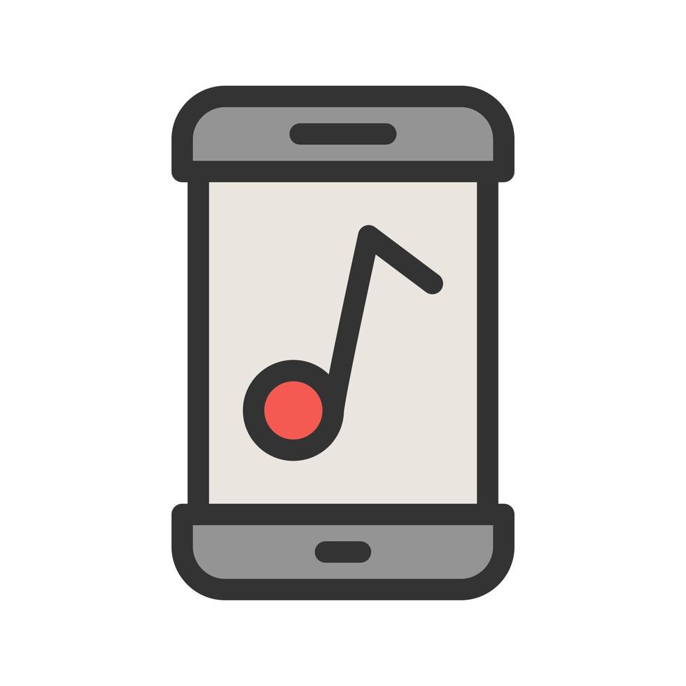 icono de línea llena de aplicación de música vector