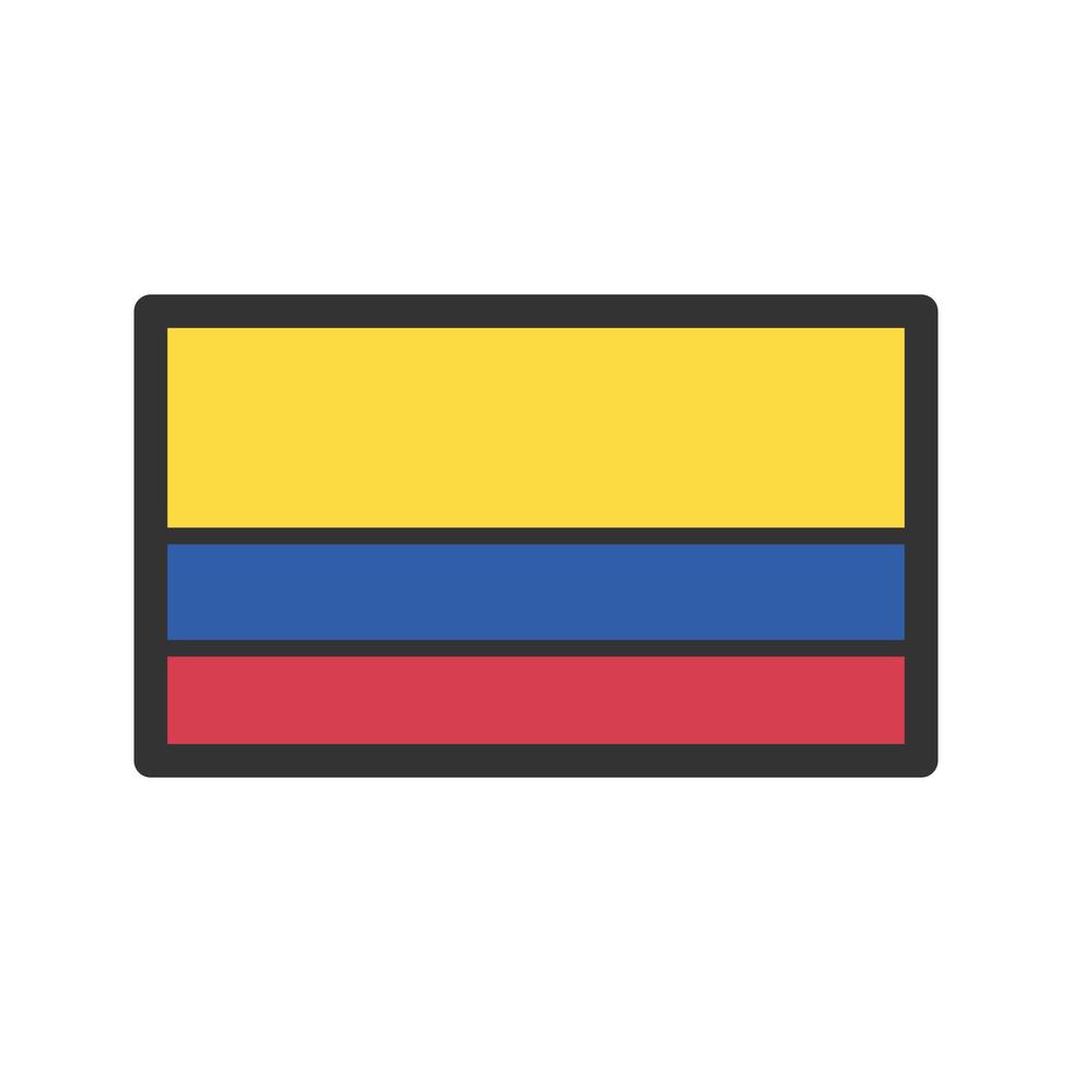 icono de línea llena de colombia vector