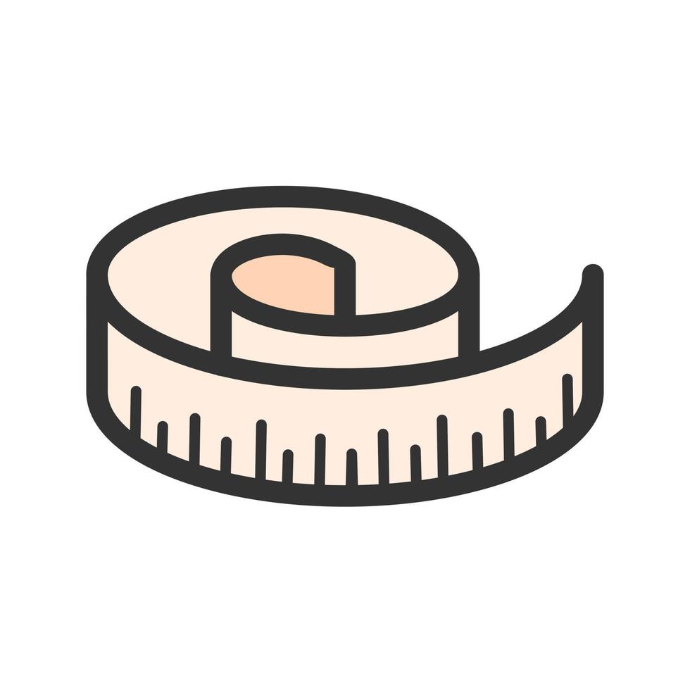 Measuring Tape Filled Line Icon vector