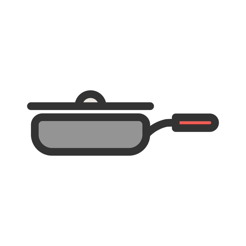 Frying Pan Filled Line Icon vector