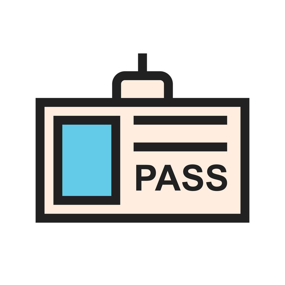 Pass Card Filled Line Icon vector