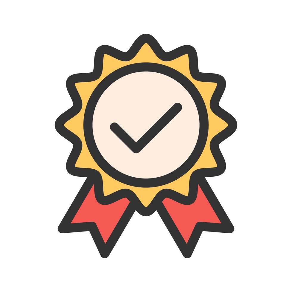 icono de línea llena de calidad verificada vector