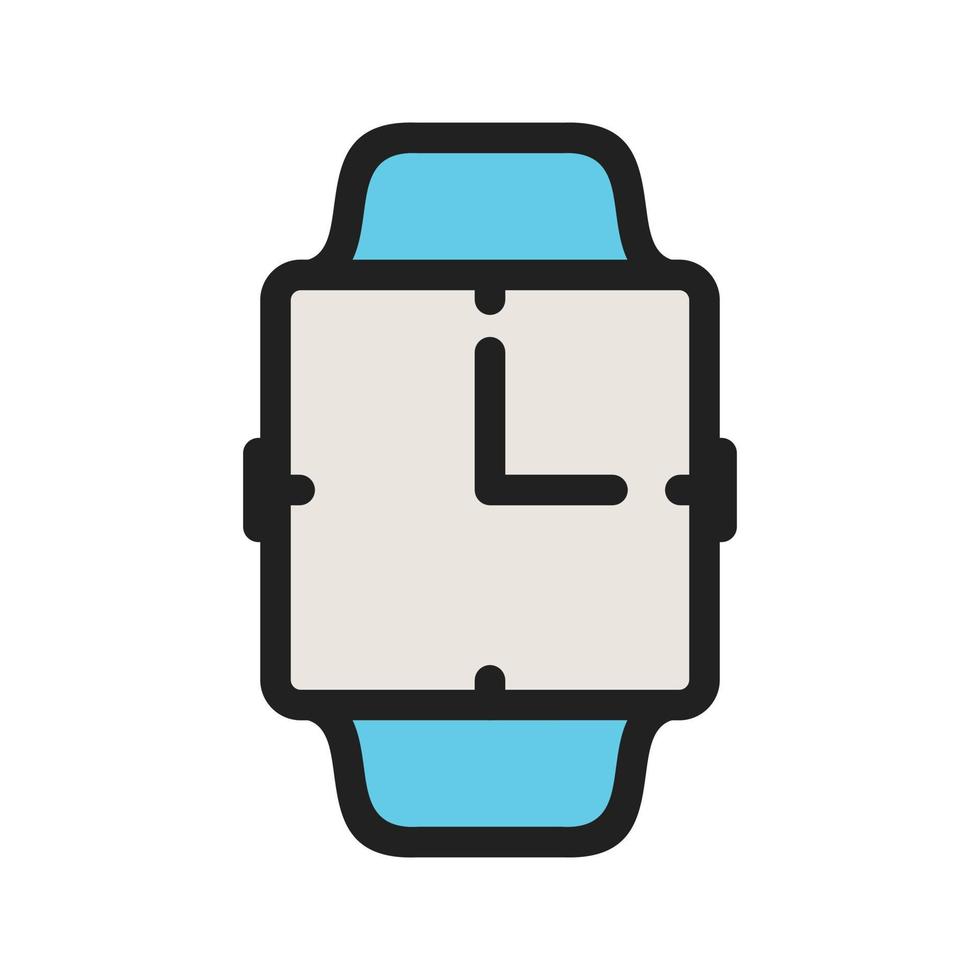 Analog Clock Filled Line Icon vector