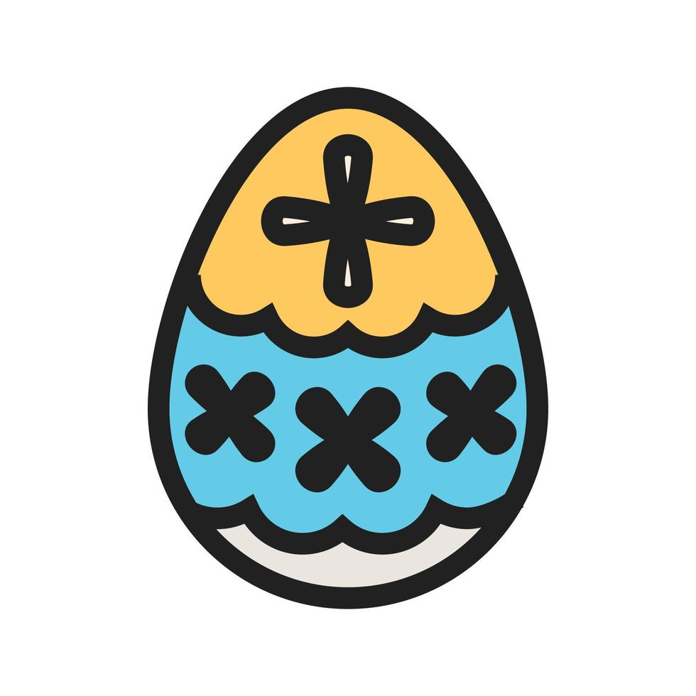 Easter Egg II Filled Line Icon vector